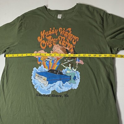 Vintage Muddy Waters Oyster Farm Graphic Print T Shirt Festival