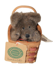 Vintage Boyds Bear Brown Humboldt Bear in an American USA Flag Basket