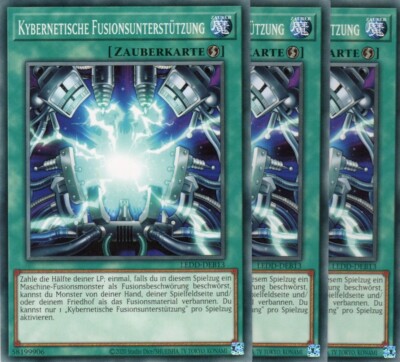 yugioh 3x Cybernetic Fusion Support LEDD-DEB13 COMMON 2ND EDITION GERMAN