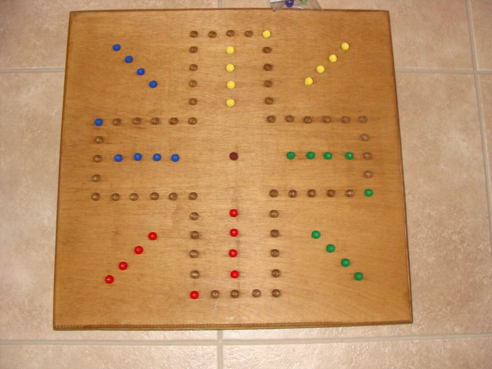 Aggravation Board Game 2 to 4 player. Hand made. Wahoo, Marble