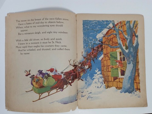 The Night Before Christmas Book Vintage 1935 Whitman Publishing Illustrated USA - 第 5/10 張圖片