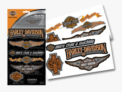 Harley Davidson Set Adesivi 8 Adesivo Modello Assortiti Decalcomania Kitz CG3900