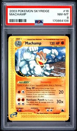 2003 POKEMON SKYRIDGE #16 MACHAMP PSA 8