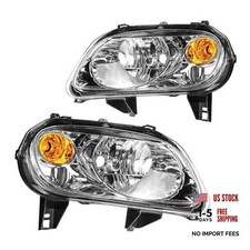 Headlight Assembly, Replacement for 2006-2011 Chevy HHR, Black Housing Chrome