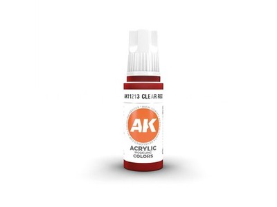 AK Interactive - Clear Red - Standard Acrylfarbe 3.Generation, 17ml, AK1121