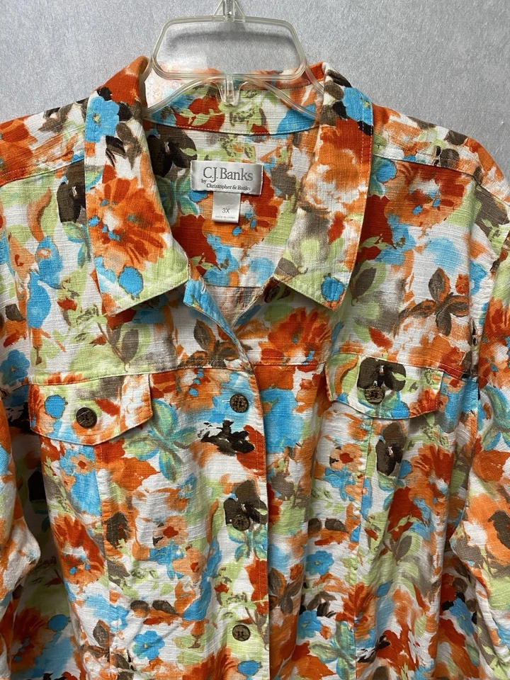 Blazer CJ Banks Naranja Multi Botones Talla 3X  Foto 2 de 4