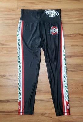 The Ohio State University Crop Buckeye Leaf Logo Leggings Pants Black Women s M