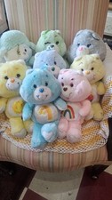 Vintage Care Bears Plush Lot 8   1983 Korea Wish Bear  Cheer Taiwan Cousin Lamb