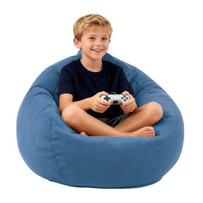 Bean Bag Chair Memory Foam Bean Bag Chairs for Kids/Teens with S For Kids Blue