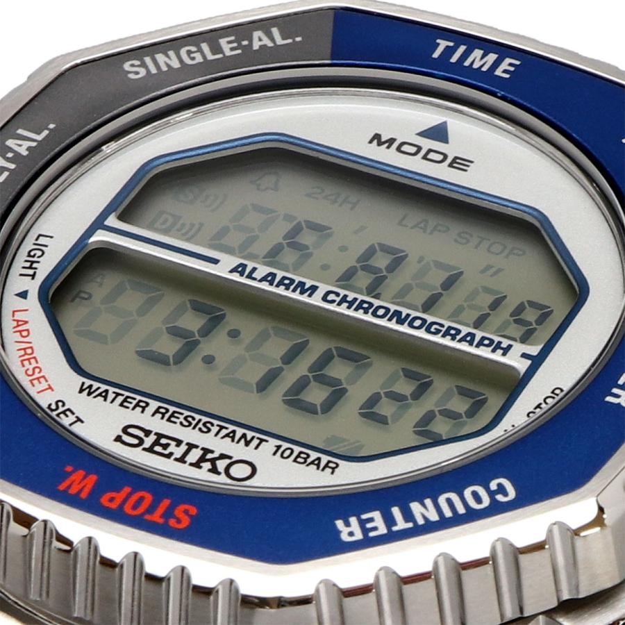 Seiko Rotocall Digital Quartz Silver Blue Bezel Men's Watch SMGG21P1 SMGG21 New image 4