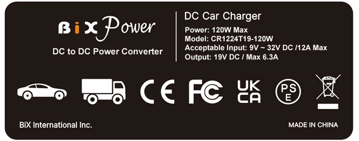 12V to 19V Car Charger DC Power Converter (Max 120W) with 12 Connectors - Image 3 of 4