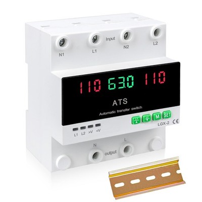 63A 110V Automatic/Manual Transfer Switch, DIN Rail Mount 110V for Generator