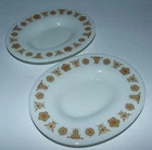 2 Vintage Pyrex Butterfly Gold Gravy Boat Saucer Replacement Plate Milk Glass
