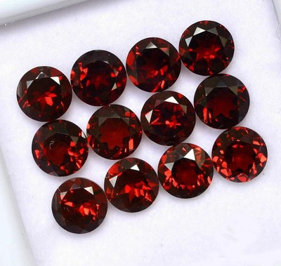AAA+ Natural Top Quality Garnet  Faceted Round Shape Loose Gemstone