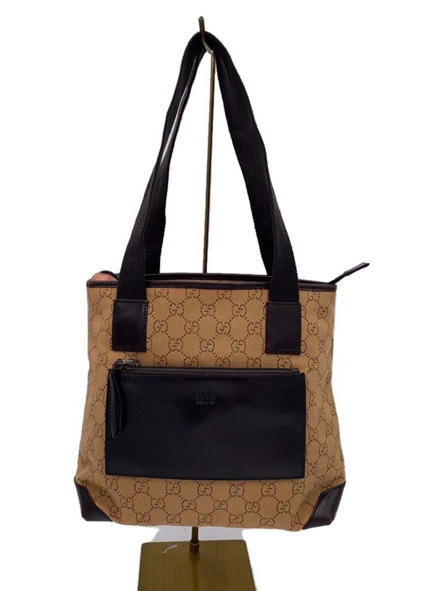GUCCI GG Canvas Tote Bag in Brown with All-Over Pattern Made in Japan