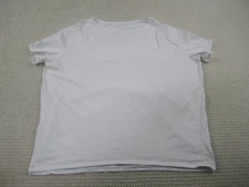 Womens 2XL White Short Sleeve Athletic Gym Stretch Active Wear