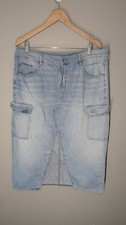 American Eagle Outfitters High-Rise Midi Cargo Denim Skirt - Size 18