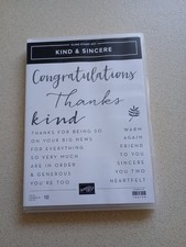 Stampin' up Kind and Sincere Cling Stamp set New