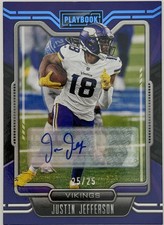 2021 NFL Panini Justin Jefferson Playbook  Auto  25/25 Minnesota Vikings Bookend