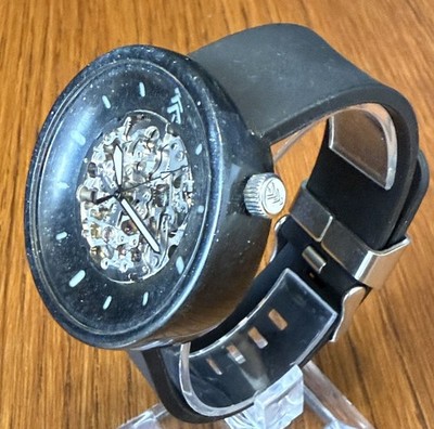 Maker Watch Co Black Metallic  Skeleton Automatic Miyota 8N24 Sapphire 45mm 21J