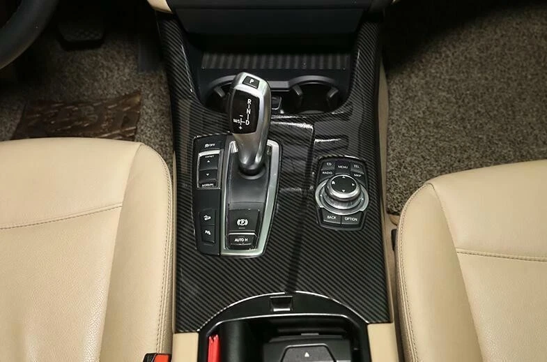 For BMW X3 F25 2014-17 Carbon Fiber Central Console Gear Shift Frame Cover Trim - Image 3 of 4
