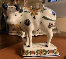 Royal Delft De Koninklijke Porceleyne Fles 1969 Polychrome BULL / COW Figurine
