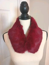 NWT Cejon Accessories Inc Genuine Rabbit Fur Neck Warmer Stole Wine