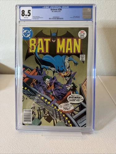Batman #286 High Grade Joker Cover Bronze Age DC Newsstand 1977 - CGC 8.5