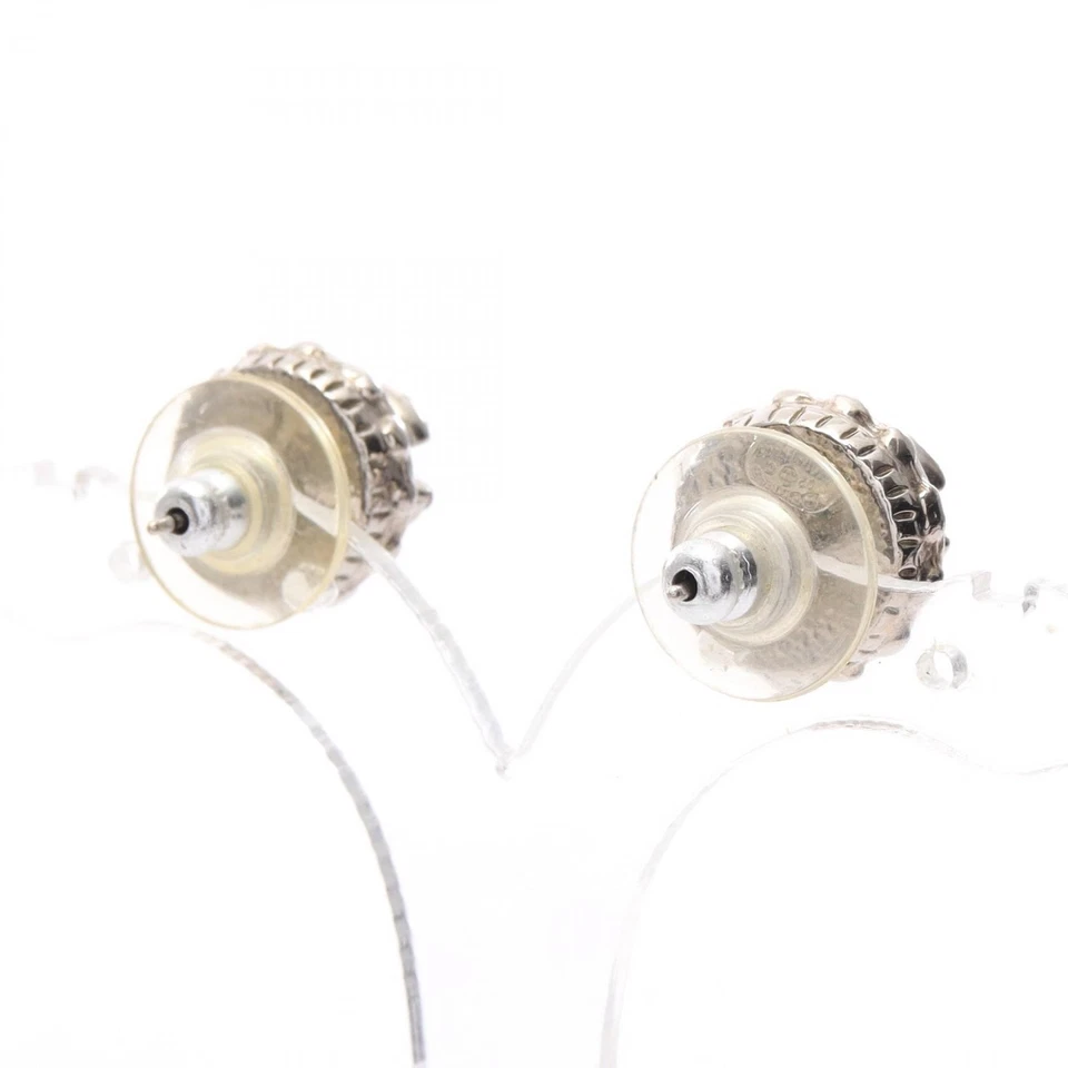 Pendientes perforados marca CHANEL COCO acero inoxidable estrás rosa usados Foto 2 de 4