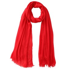 Women's Cotton Blend Scarves Light Soft Solid Long Scarf Gauze Wrap Shawl 80 ...