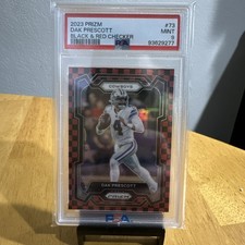 2023 DAK PRESCOTT PANINI PRIZM #73 BLACK & RED CHECKER PSA 9