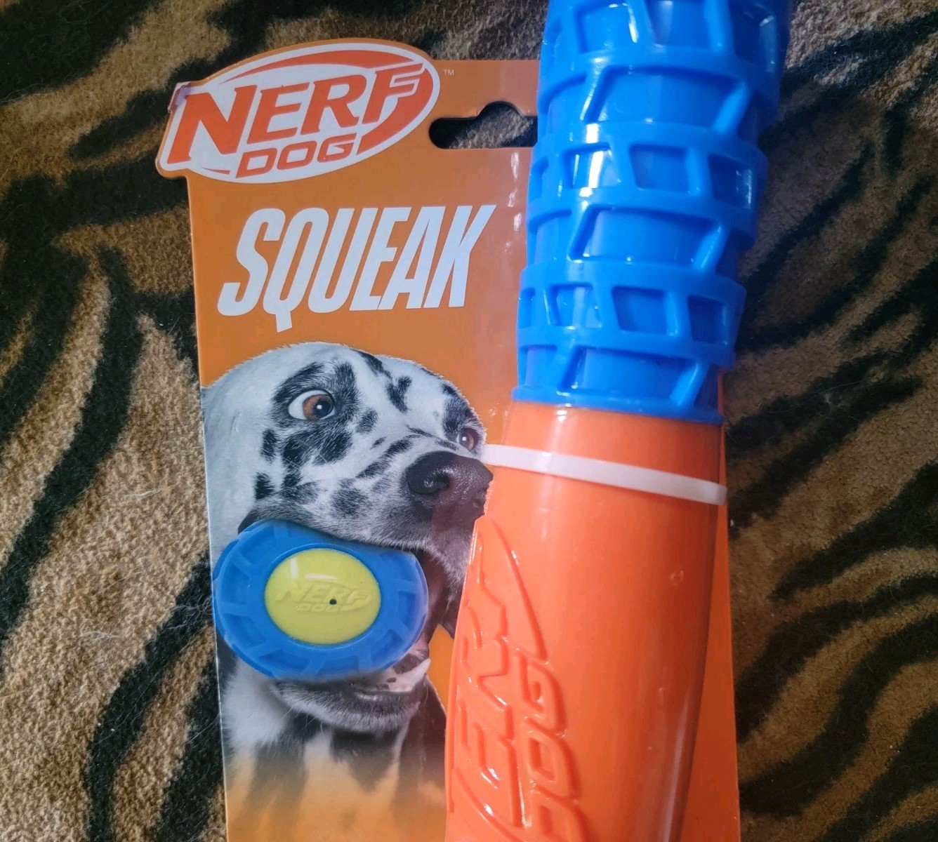 Nerf Dog Squeak Toy in Blue and Orange Various Colors Large New Ea.