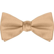 Mens Pre-Tied Bow Tie Adult's Adjustable Tuxedo Satin Bowtie Gold Champaign