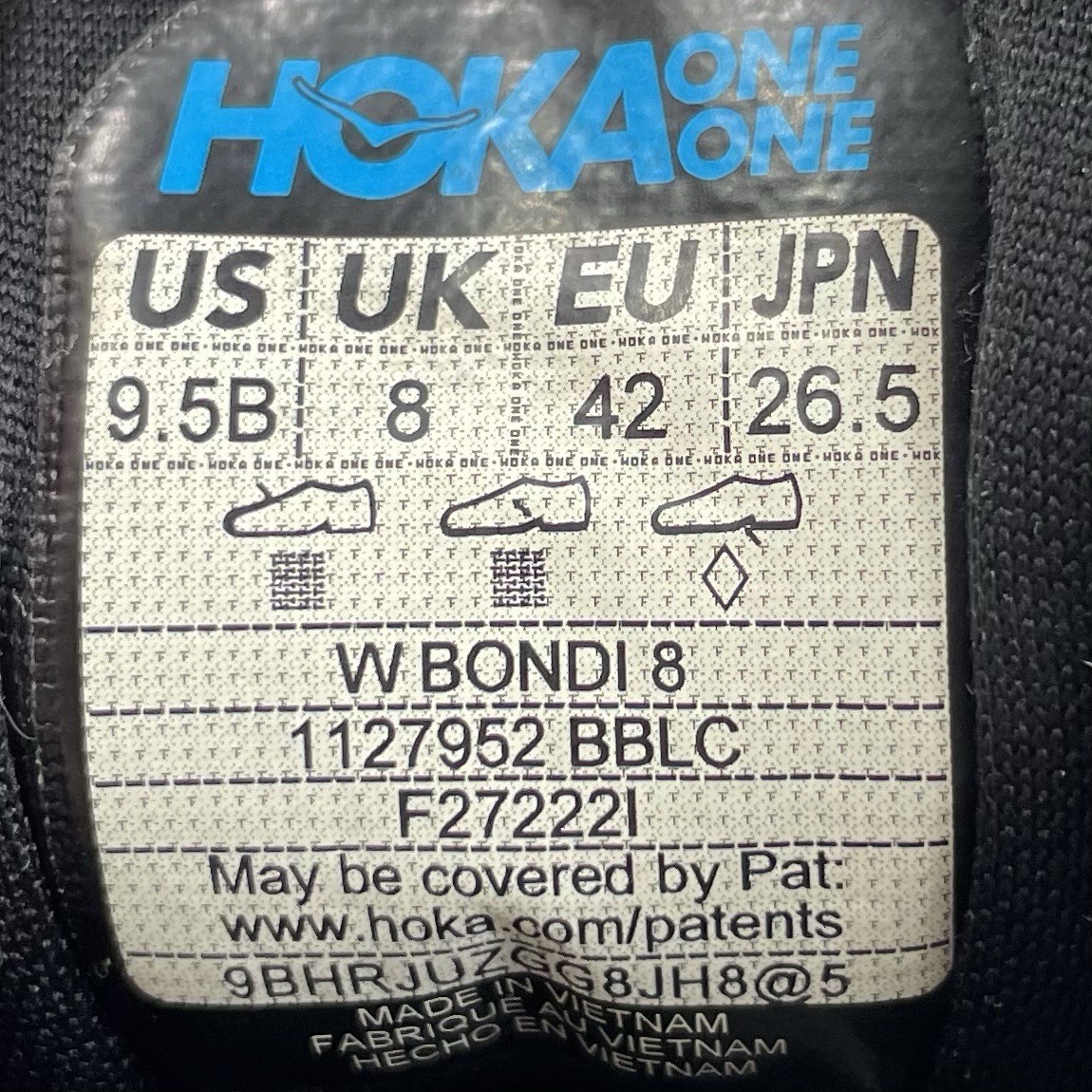 Hoka One One Bondi 8 Running Shoes Womens Size 9.5 B Triple Black Athletic thumbnail 8