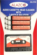 Audio Tape Cassette Head Cleaner w/ 3 Cleaning Fluids Care Wet Maintenance Kit b