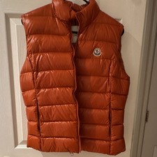  Moncler Vest 	 Orange 	 Stand Collar 	 Zip P...