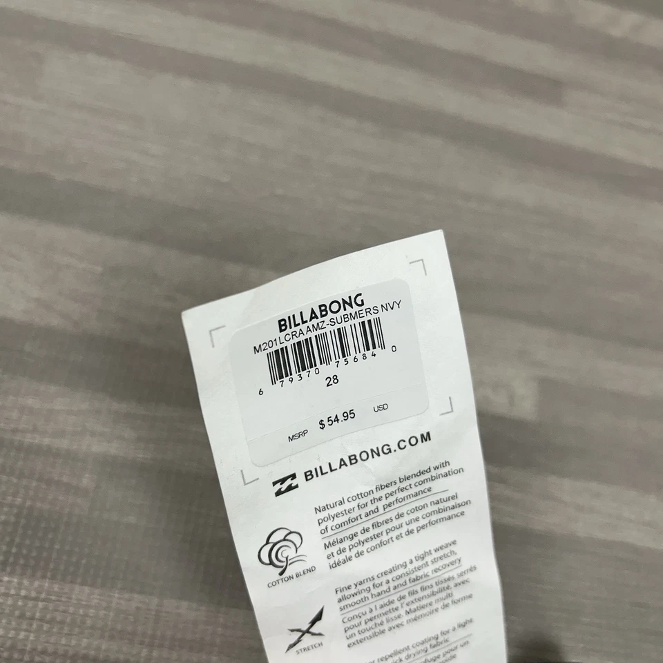 Pantalones Cortos Billabong Crossfire Slub Submergibles 8" Para Hombre Talla 28 Azul Marino-Azul $59 Foto 3 de 4