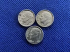 1963 Roosevelt Dimes Lot of Three 90% Silver Coins! Free Shipping!