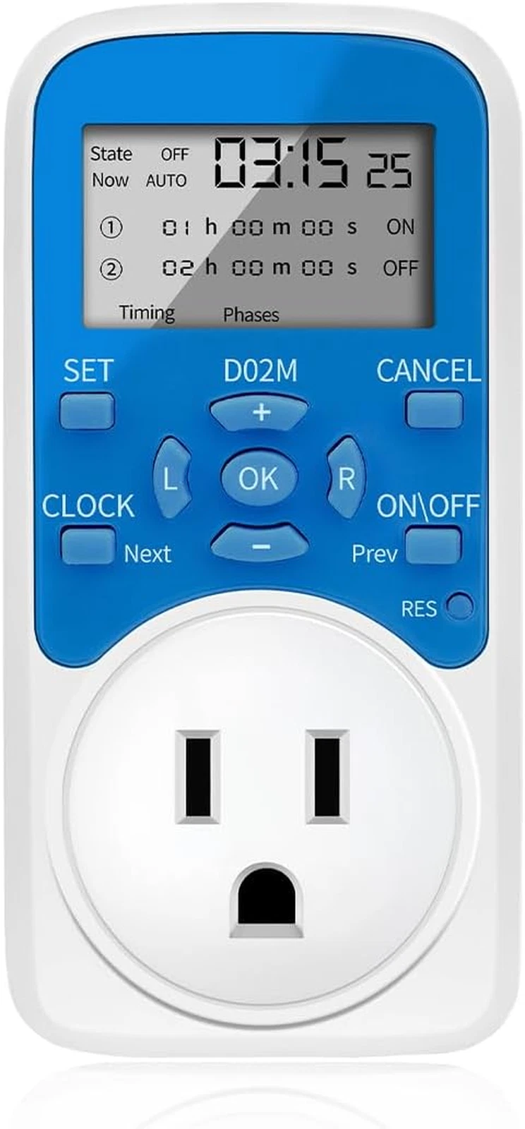 Timer Outlet, Programmable 110V/220V Pump Timer Switch, Minimum Setting
