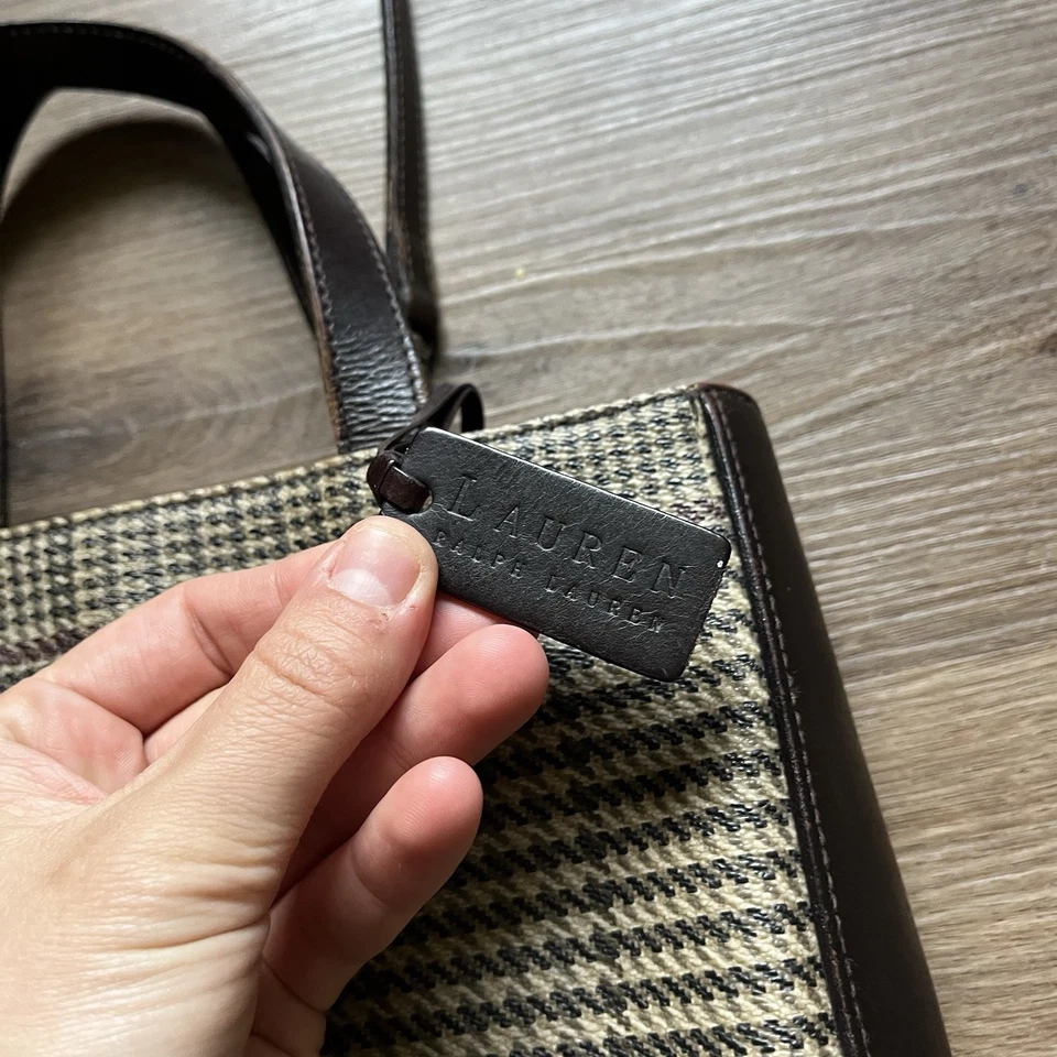 Auténtico Bolso de Hombro Usado Lauren Ralph 2 Vías PVC Cuero Marrón Sin Abrir JP Foto 2 de 4