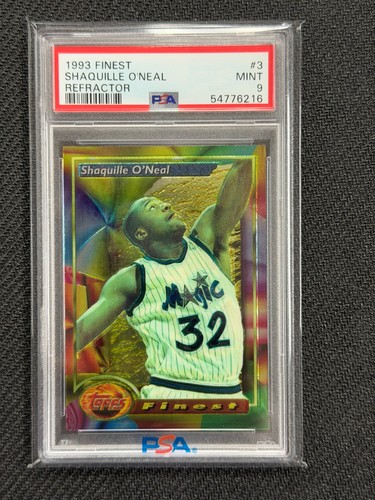 1993-94 TOPPS FINEST Shaquille O'Neal REFRACTOR #3 PSA 9 MINT MAGIC