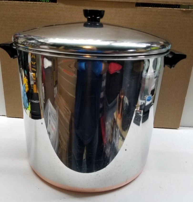 Vintage Revere Ware 20 Quart XL Copper Bottom Stock Pot W/Lid ROME, NY USA
Opens in a new window or 