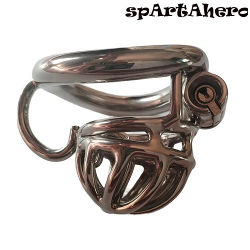 Anillo de jaula de castidad masculina de acero inoxidable - jaula de bloqueo de jaula de metal dispositivo de castidad PA - Imagen 4 de 8