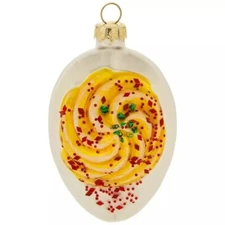 Deviled Egg Glitter Ornament Glass Christmas Tree Boiled Chicken Egg Gift Idea