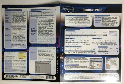 Permacharts 4 Computer Reference Guides Excel Windows XP Outlook 2003 Explorer - Imagen 7 de 10