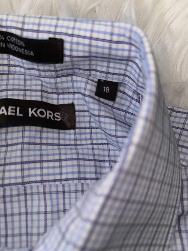 Michael Kors niños talla 18 botones azules a cuadros. Gran Top Foto 3 de 4