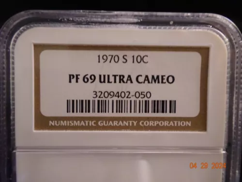 1970-S Roosevelt Clad Proof Dime NGC PF69 Ultra Cameo