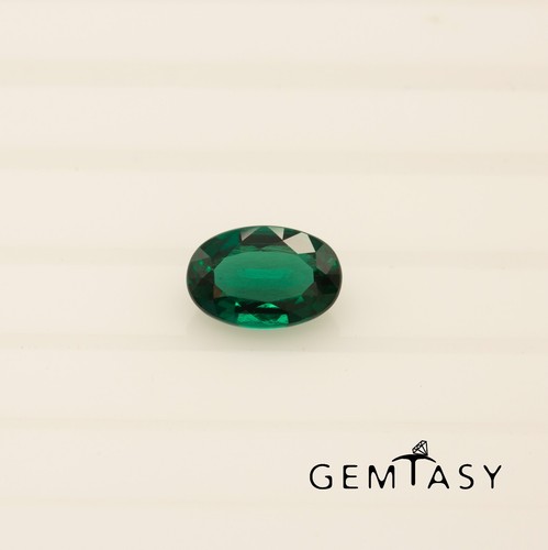 Cut stone - Emerald Zambian hydrothermal lab grown, 12x8mm 3.15ct - Picture 4 of 4