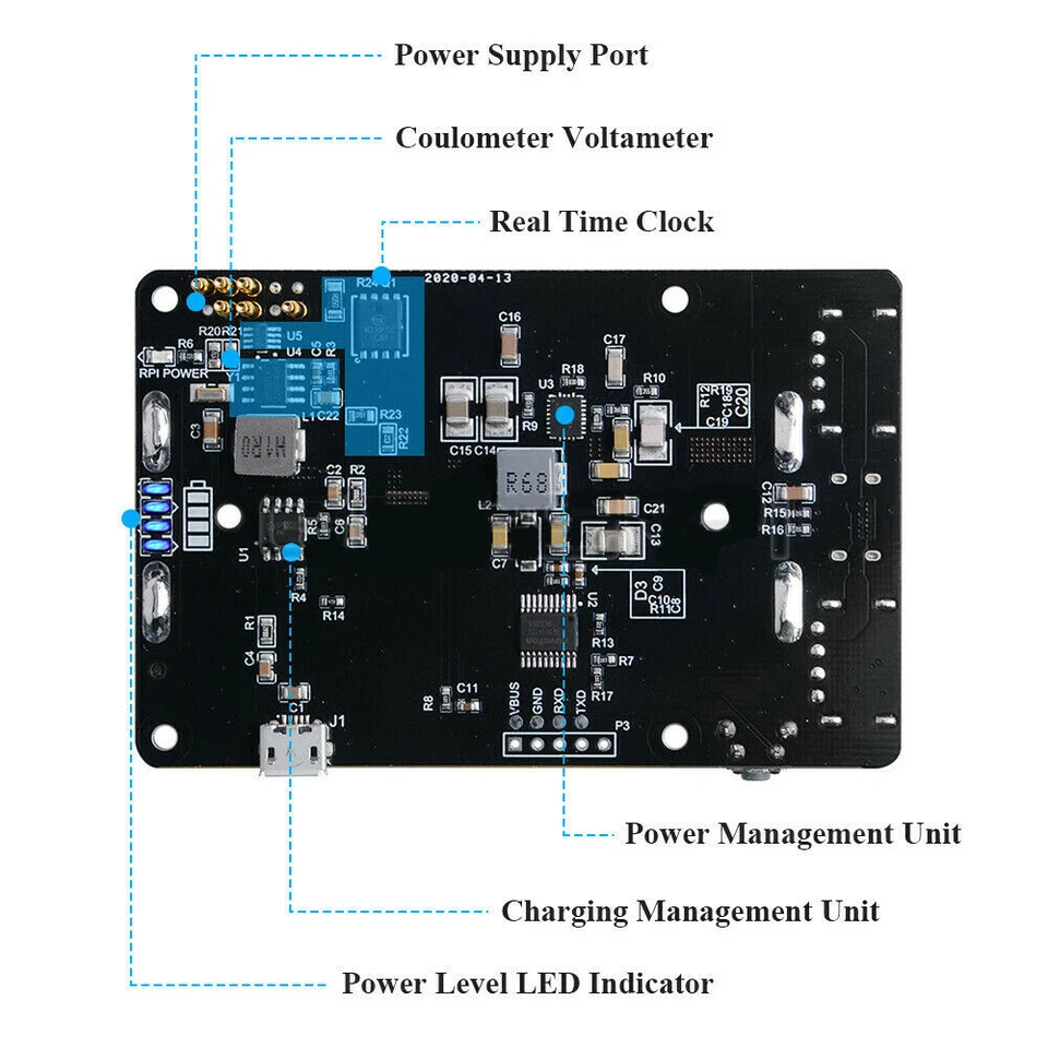 Raspberry Pi 4B UPS with RTC Uninterruptible Power Supply 18650 Battery Charger - Image 2 of 4