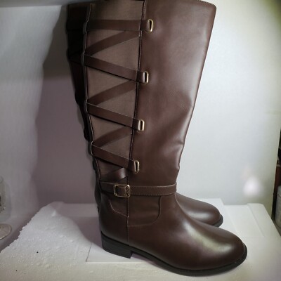 Thalia Sodi Women Knee High Riding Boots Veronika Size US 7.5M Brown